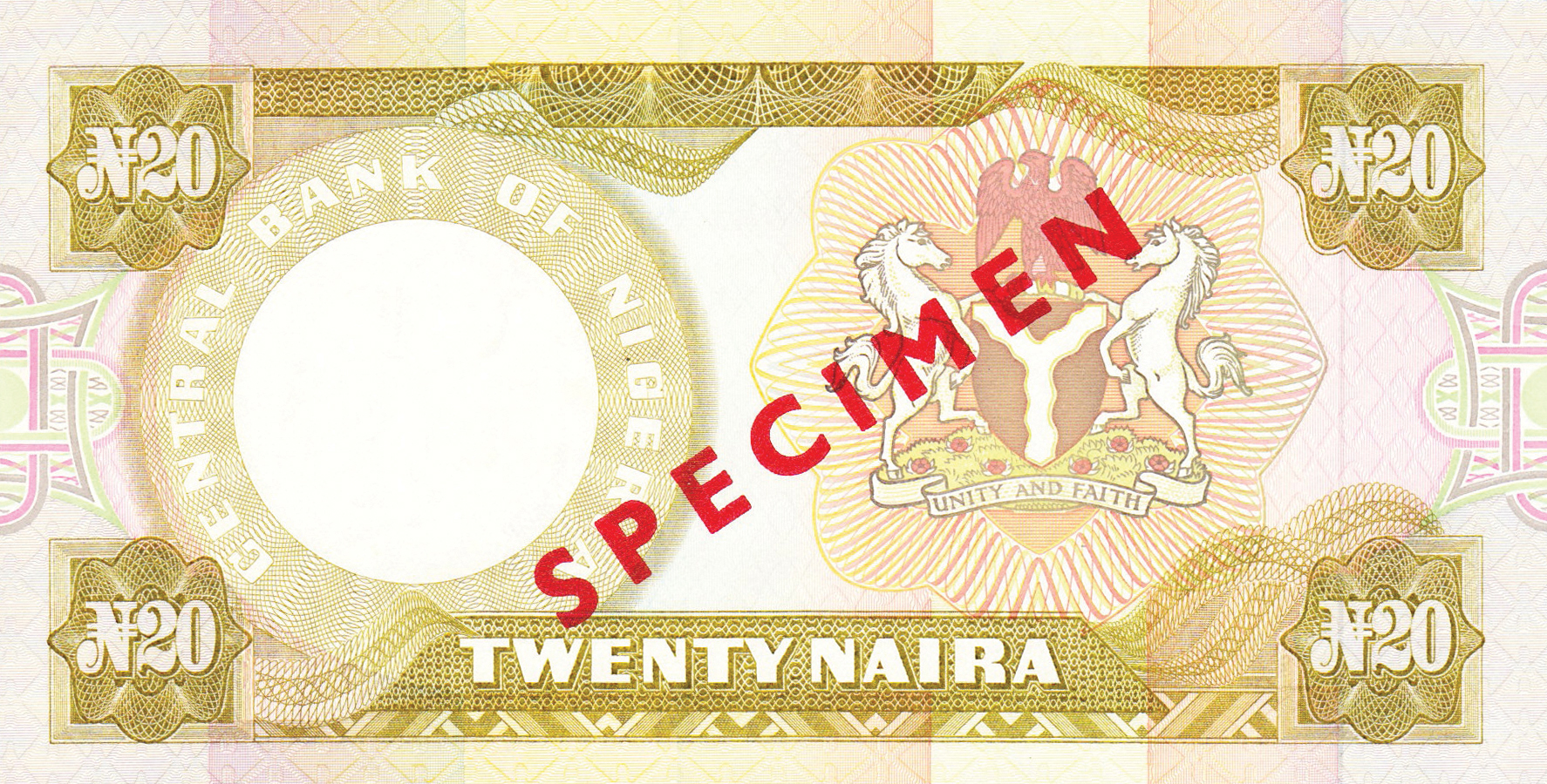  Diagonal red SPECIMEN ovpt back; no s/n 