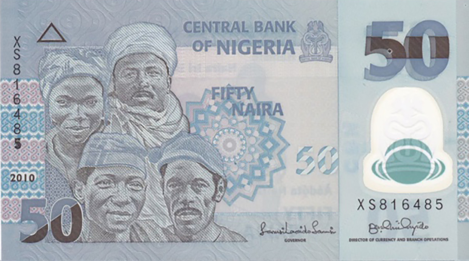  2010 Printer: (Nigerian Security Printing and Minting Company) 6-digit s/n Prefix AC - AX, XS - YK 