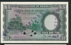  Diagonal purple SPECIMEN handstamp front; horizontal SPECIMEN perf; no s/n 