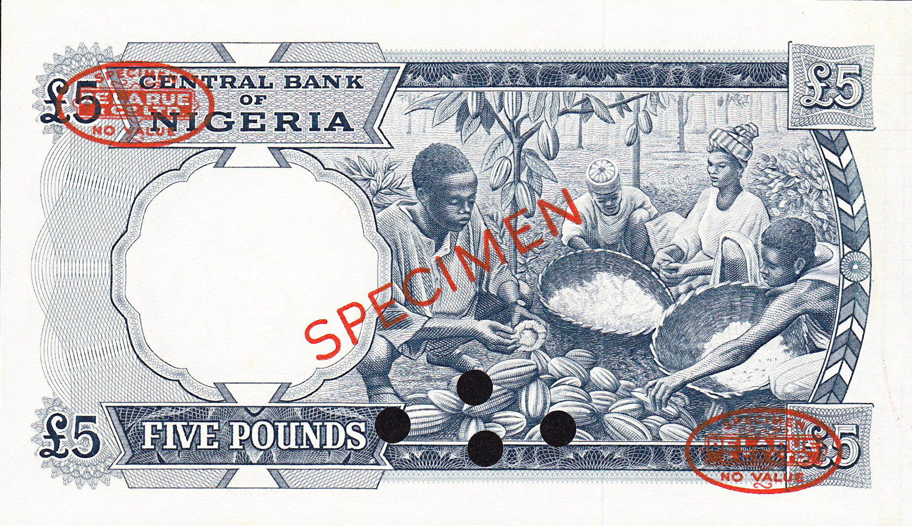  Diagonal red SPECIMEN and DLR oval ovpts front/back; horizontal red SPECIMEN NO # ovpt lower left front; all-zero s/n 