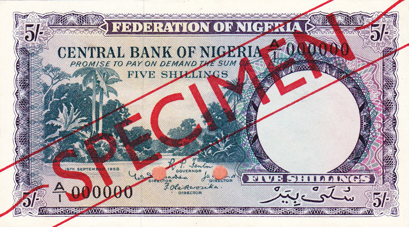  Diagonal red SPECIMEN ovpt front; all-zero s/n 