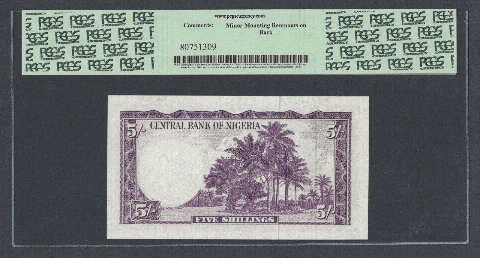  Horizontal SPECIMEN perf; s/n range 