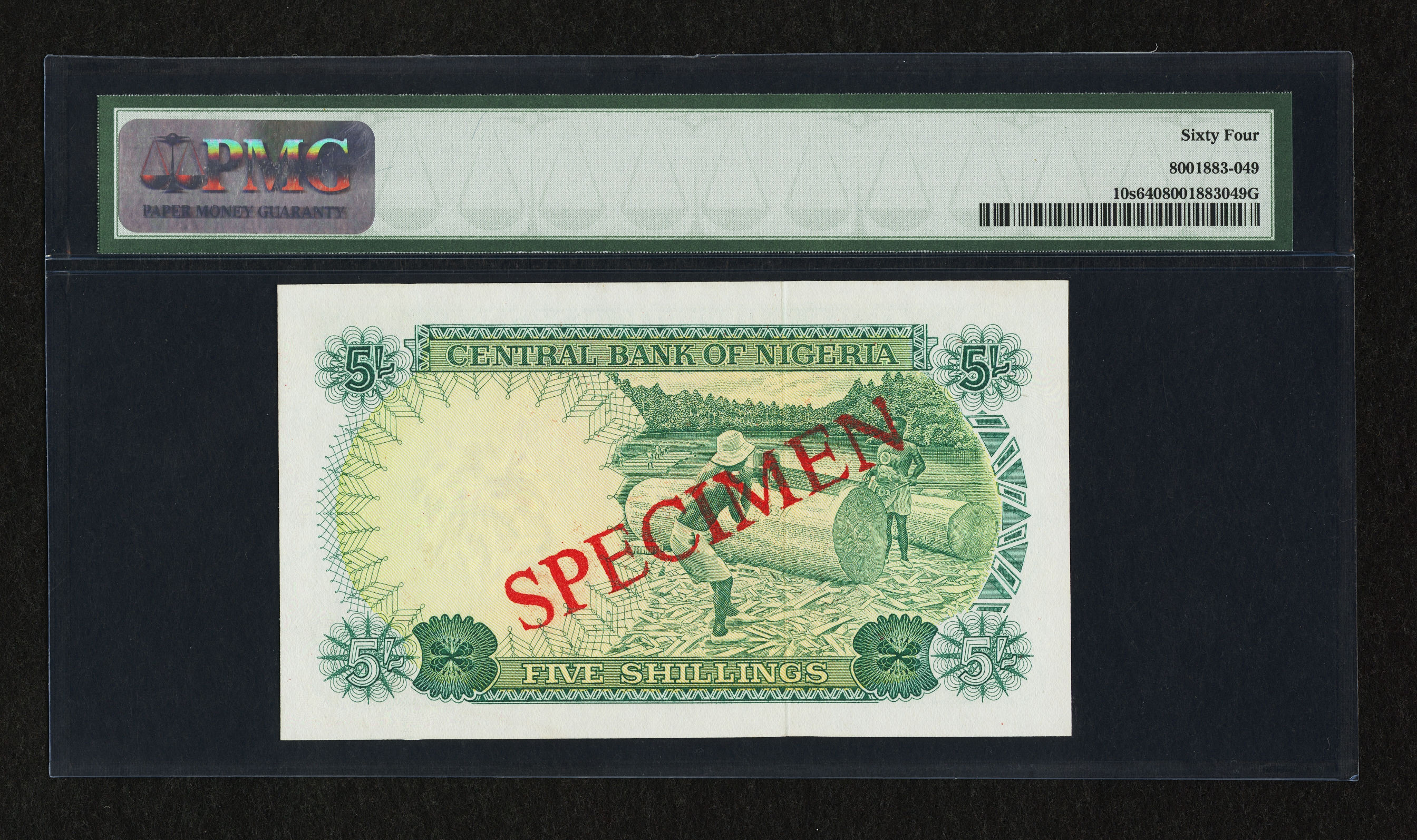  Diagonal red SPECIMEN ovpt back; normal s/n 