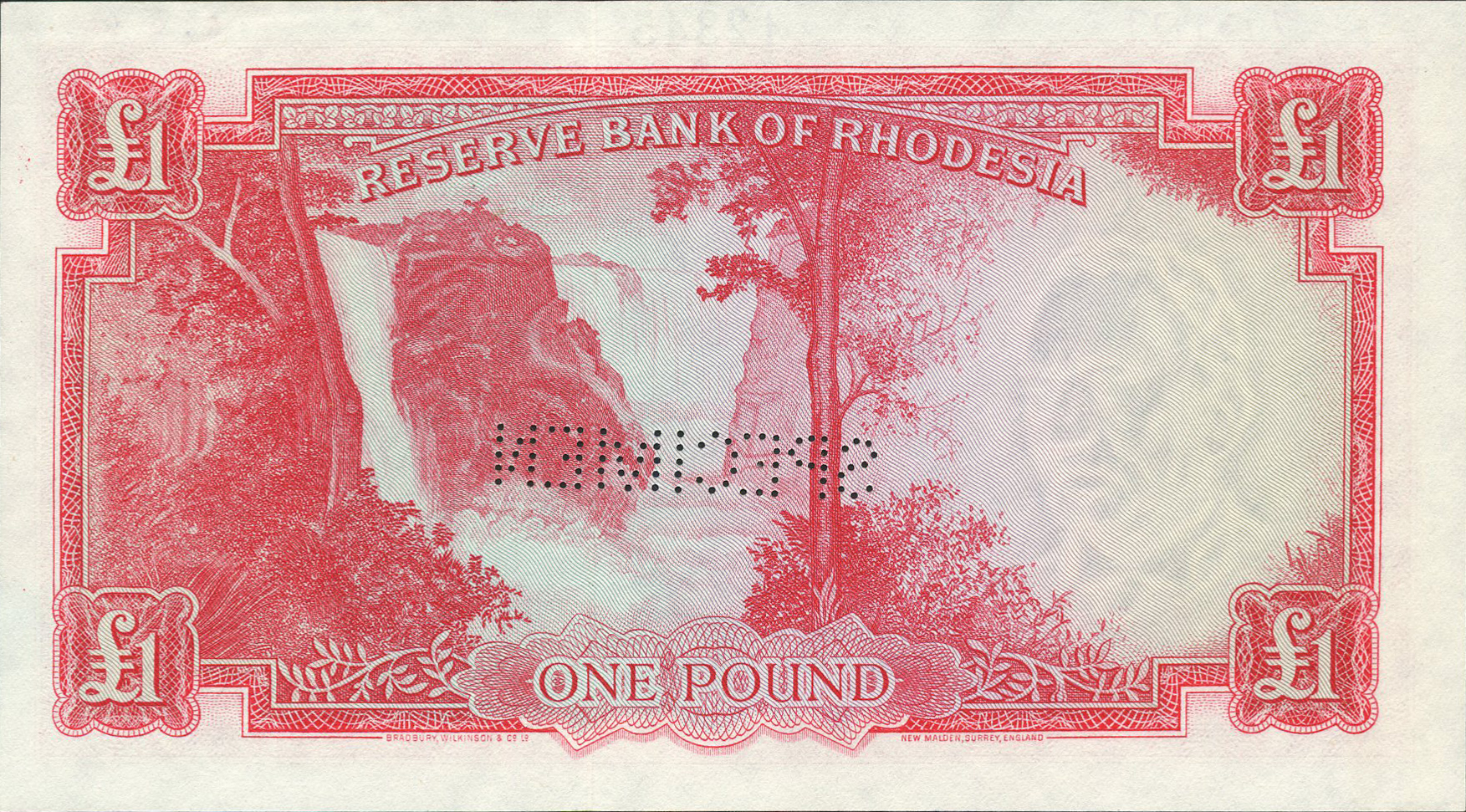  Horizontal SPECIMEN perf; s/n range 