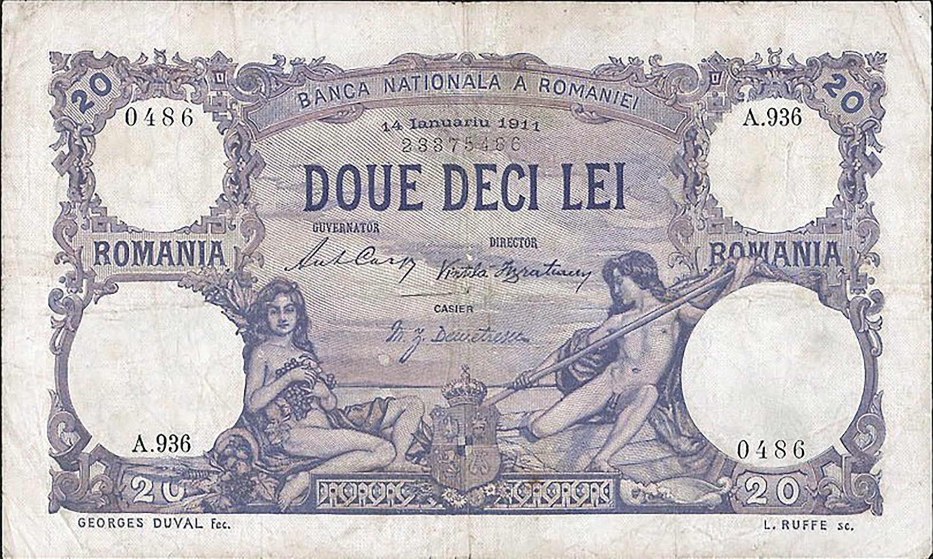  14 Ianuariu 1911 Sig Carp/Demetrescu/Brătianu Series 936 