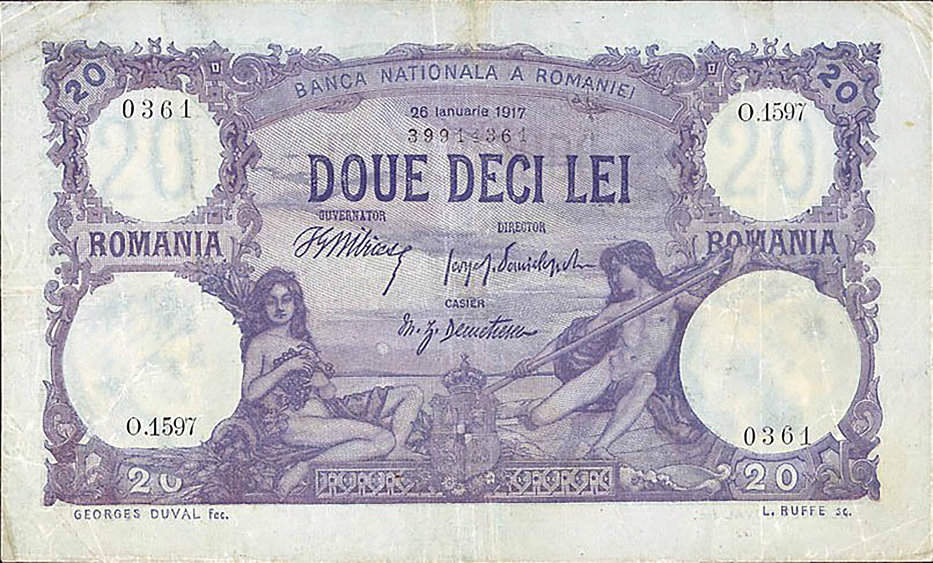  26 Ianuarie 1917 Sig Bibicescu/Demetrescu/Danielopol Series 1597 - 1608 