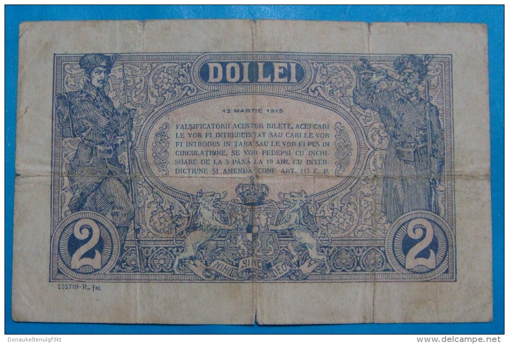  12 MARTIE 1915 Sig Bibicescu/Demetrescu/Capitanovici Title at left: V GUVERNATOR Printer: (National Bank of Romania) Series 82 - 350 Intro: 1916 