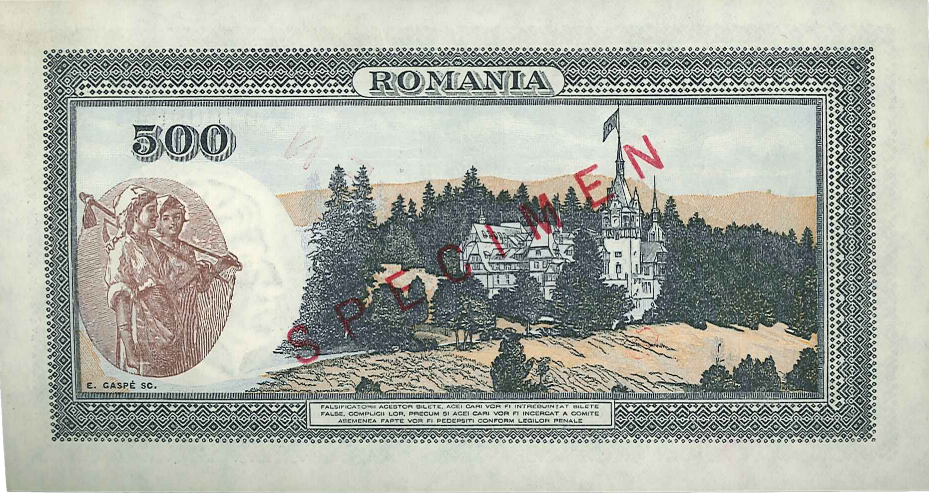  Diagonal red SPECIMEN ovpt front/back; normal s/n 