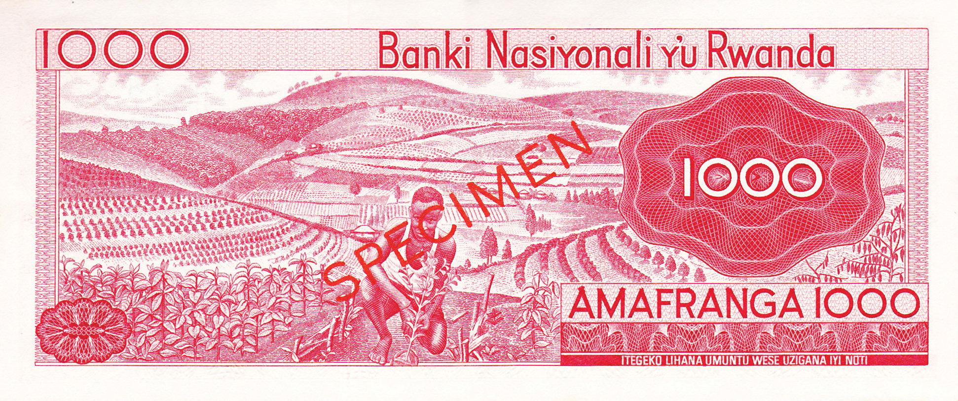  Diagonal red SPECIMEN ovpt front/back; horizontal black # ovpt upper right front; all-zero s/n 