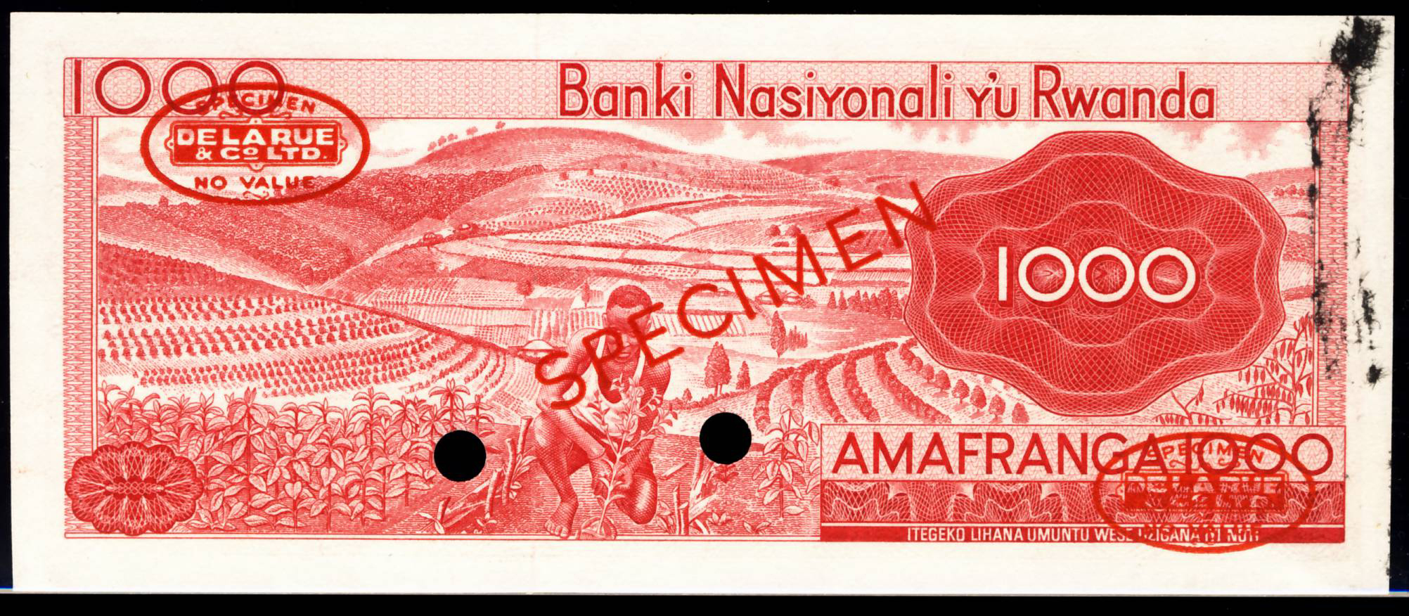  Diagonal red SPECIMEN and DLR oval ovpts; horizontal red SPECIMEN NO # ovpt lower left; all-zero s/n 