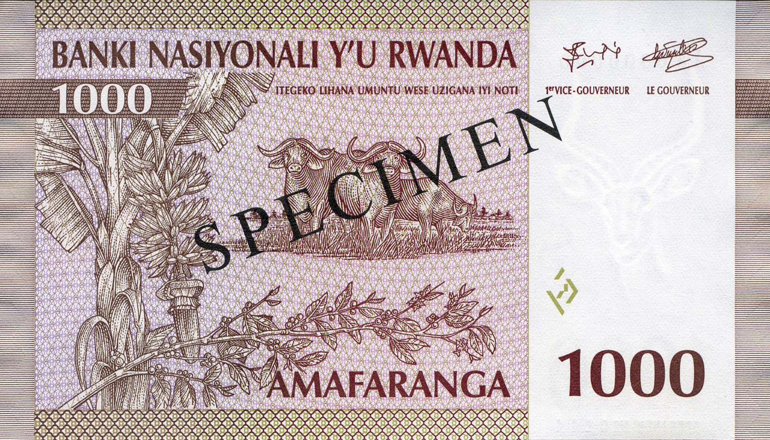  Diagonal black SPECIMEN ovpt front/back; horizontal black SPECIMEN NO # ovpt lower left; all-zero s/n 