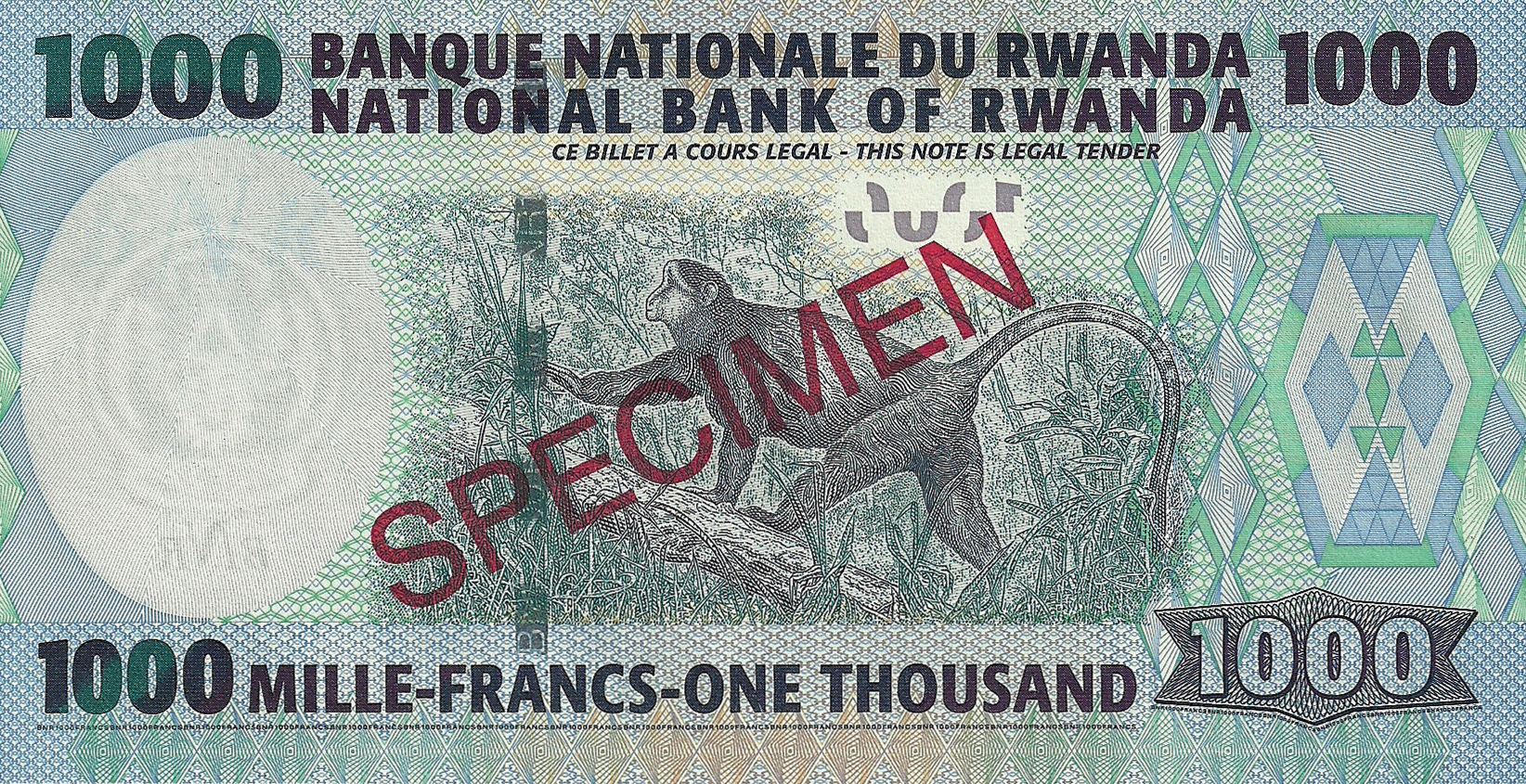  Diagonal red SPECIMEN ovpt front/back; horizontal red SPECIMEN NO # ovpt lower left; all-zero s/n 