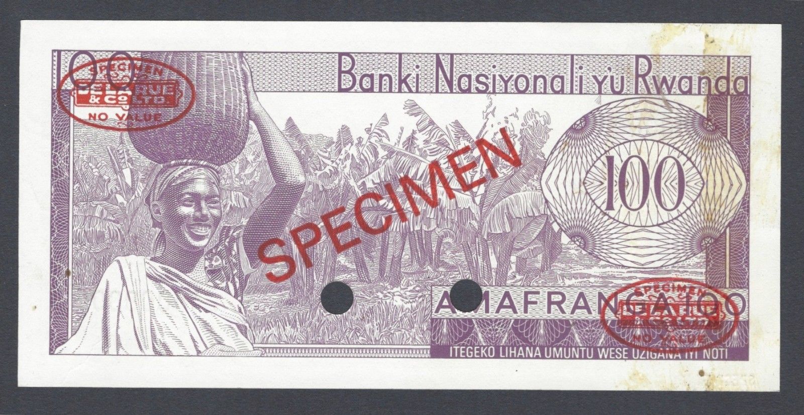  Diagonal red SPECIMEN and DLR oval ovpts; horizontal red SPECIMEN NO # ovpt lower left; all-zero s/n 