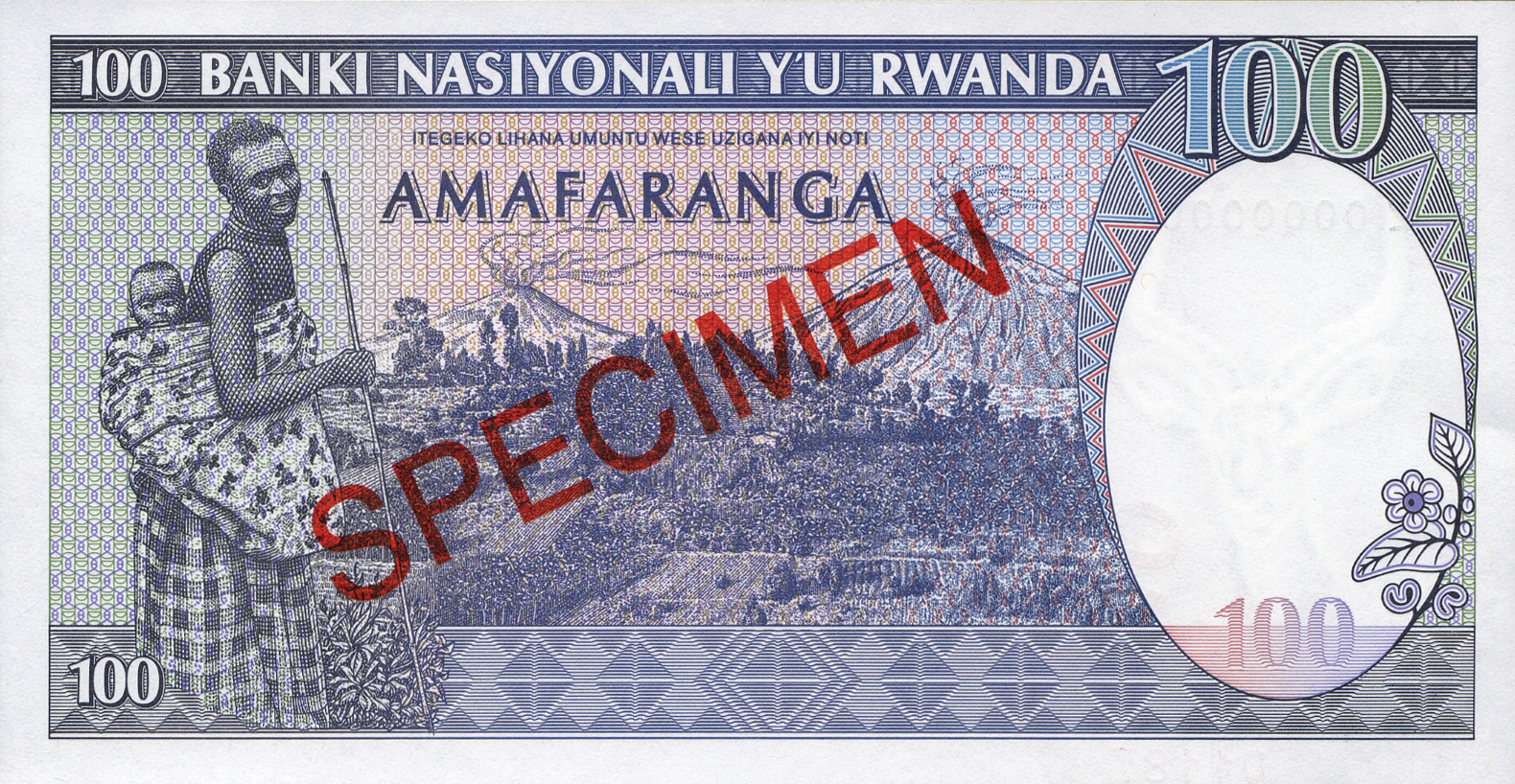  Diagonal red SPECIMEN ovpt front/back; horizontal red # ovpt lower left; all-zero s/n 