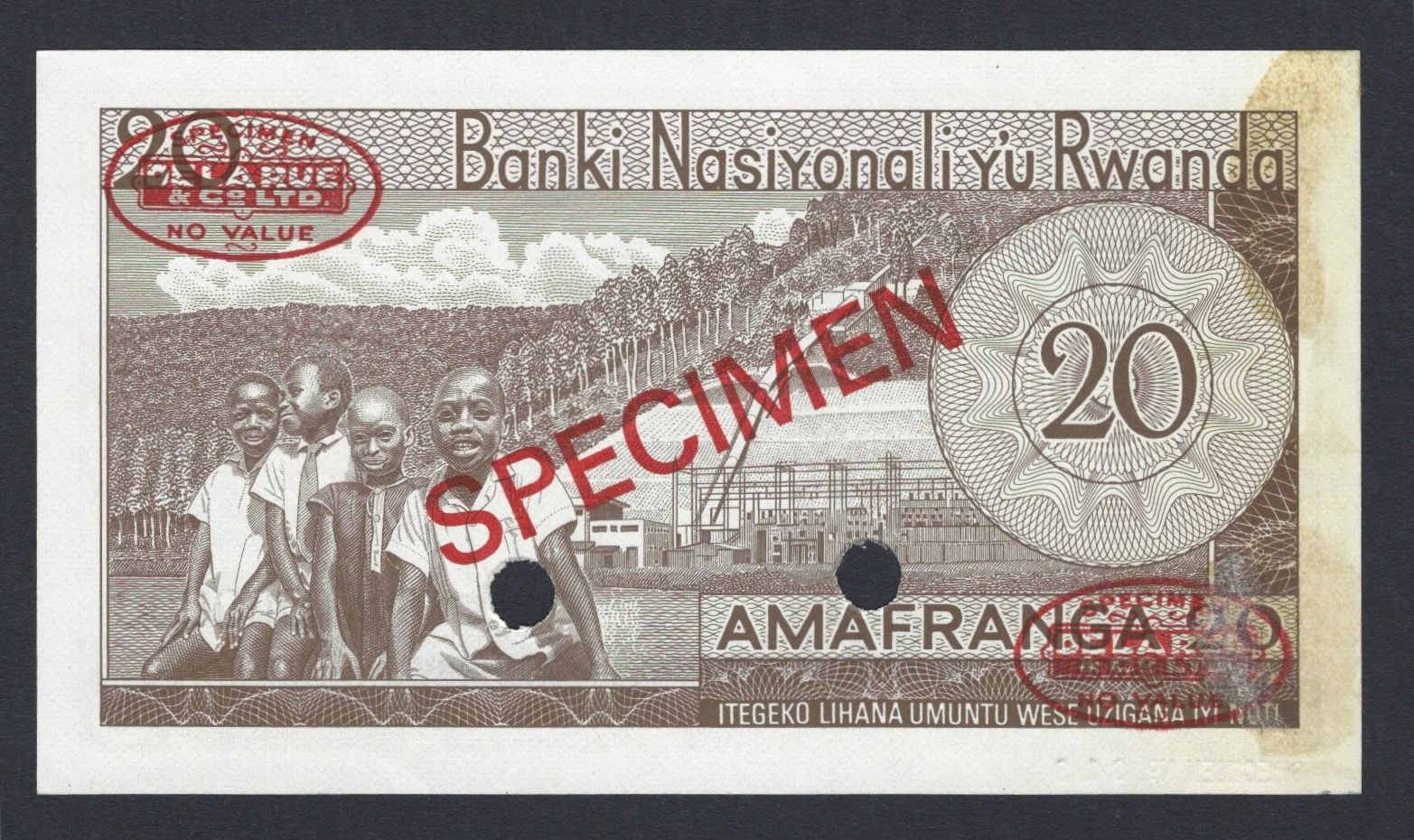  Diagonal red SPECIMEN and DLR oval ovpts; horizontal red SPECIMEN NO # ovpt lower left; all-zero s/n 