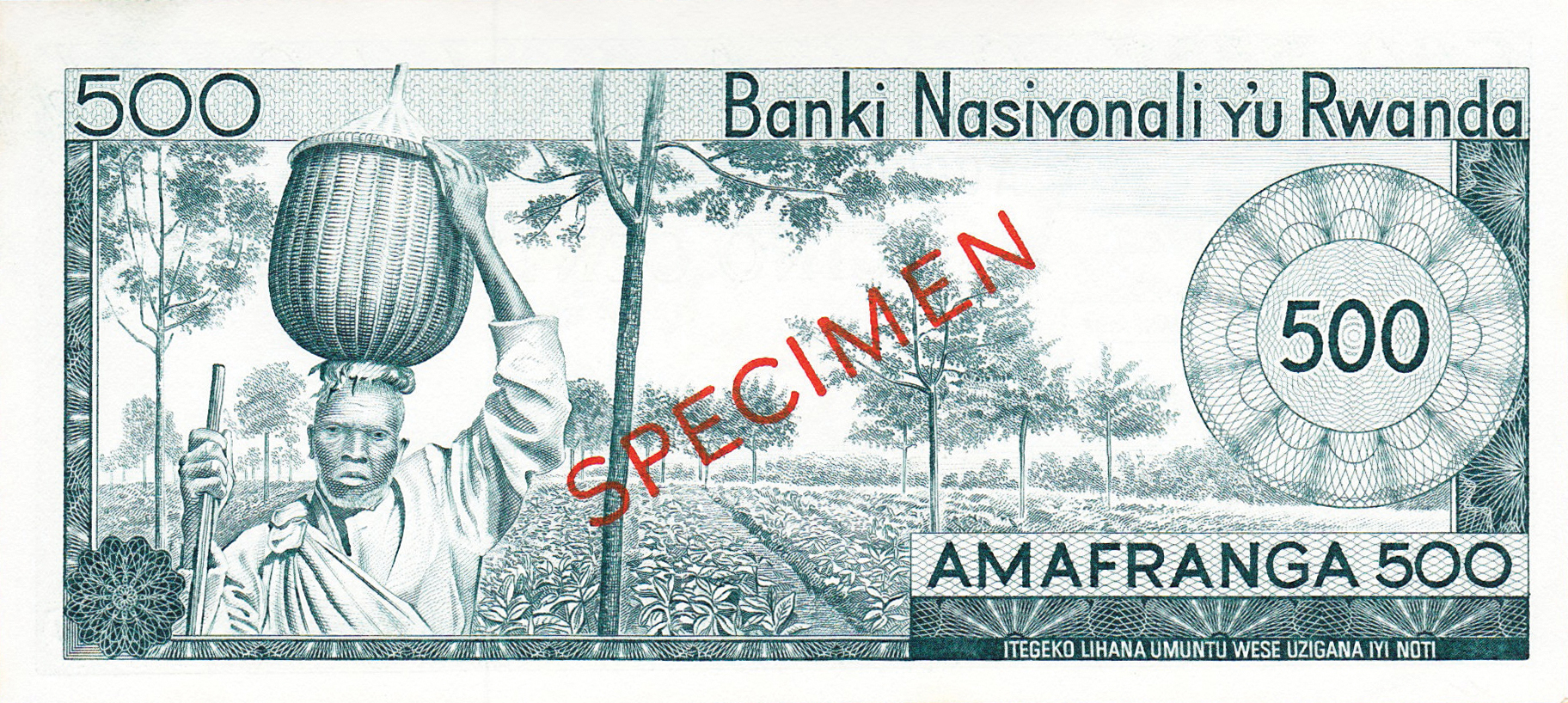  Diagonal red SPECIMEN ovpt front/back; horizontal black # ovpt upper right front; all-zero s/n 