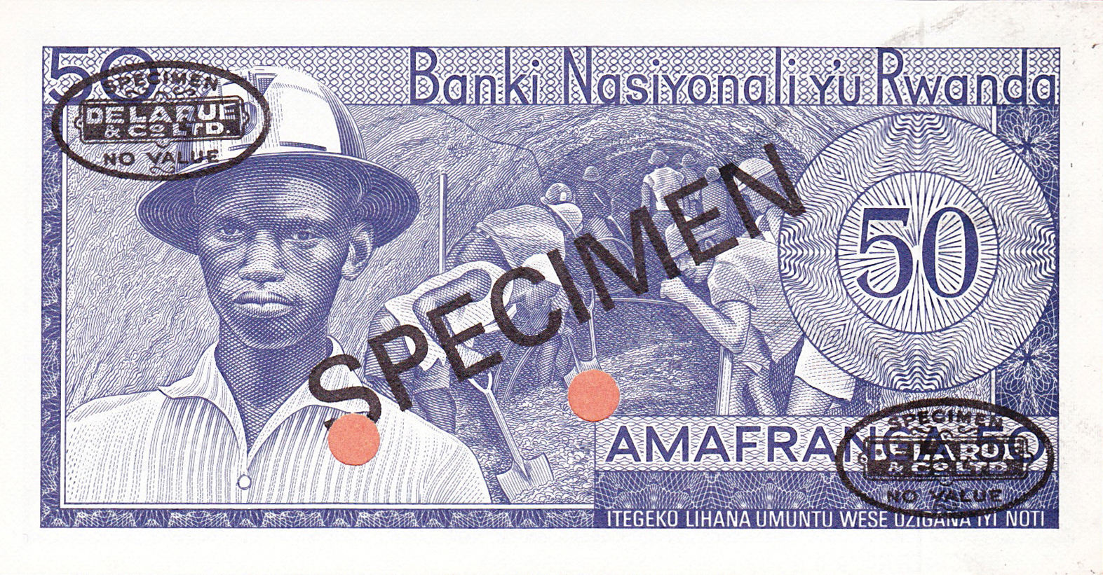  Diagonal black SPECIMEN and DLR oval ovpts; horizontal black SPECIMEN NO # ovpt lower left; all-zero s/n 