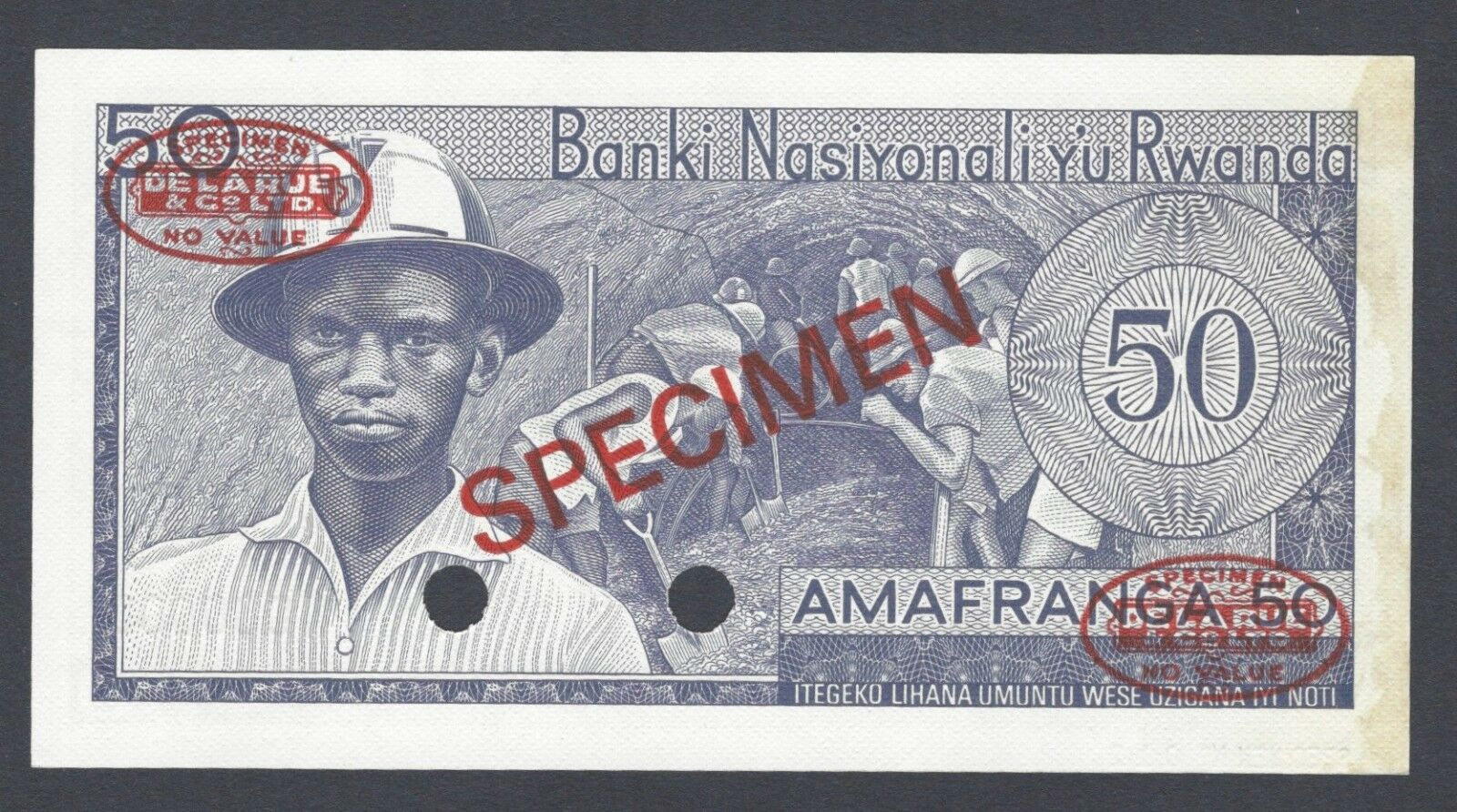  Diagonal red SPECIMEN and DLR oval ovpts; horizontal red SPECIMEN NO # ovpt lower left; all-zero s/n 