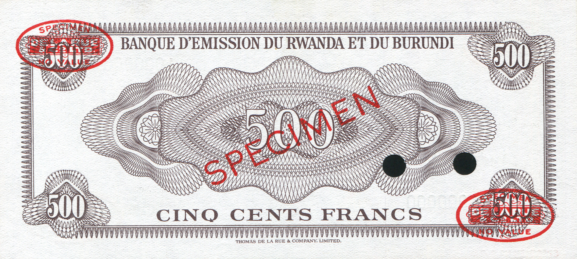  Diagonal red SPECIMEN and DLR oval ovpts; horizontal red SPECIMEN NO # ovpt lower left; all-zero s/n 