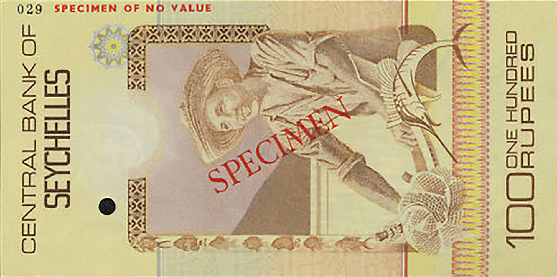  Diagonal red SPECIMEN ovpt front/back; horizontal red SPECIMEN OF NO VALUE ovpt upper left front/back; no sig ; no s/n 