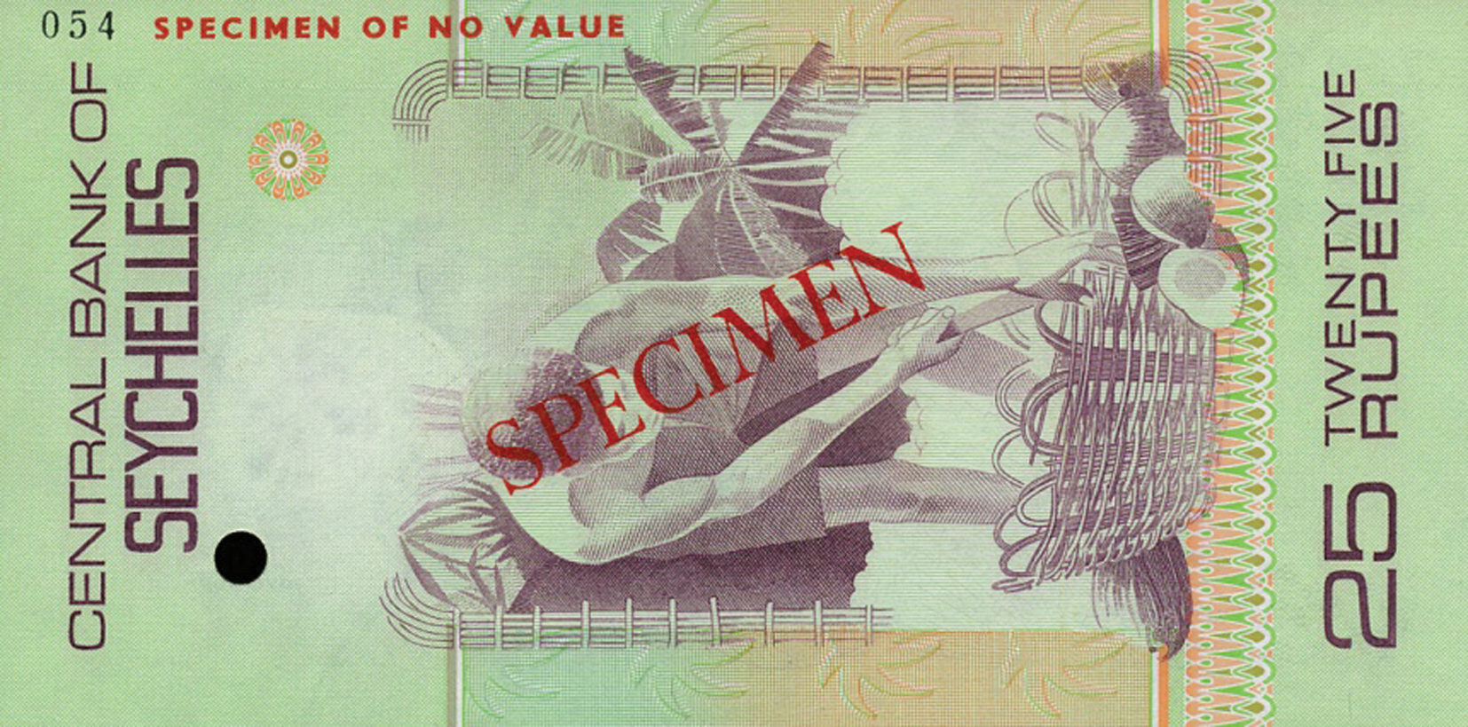  Diagonal red SPECIMEN ovpt front/back; horizontal red SPECIMEN OF NO VALUE ovpt upper left front/back; no sig ; no s/n 