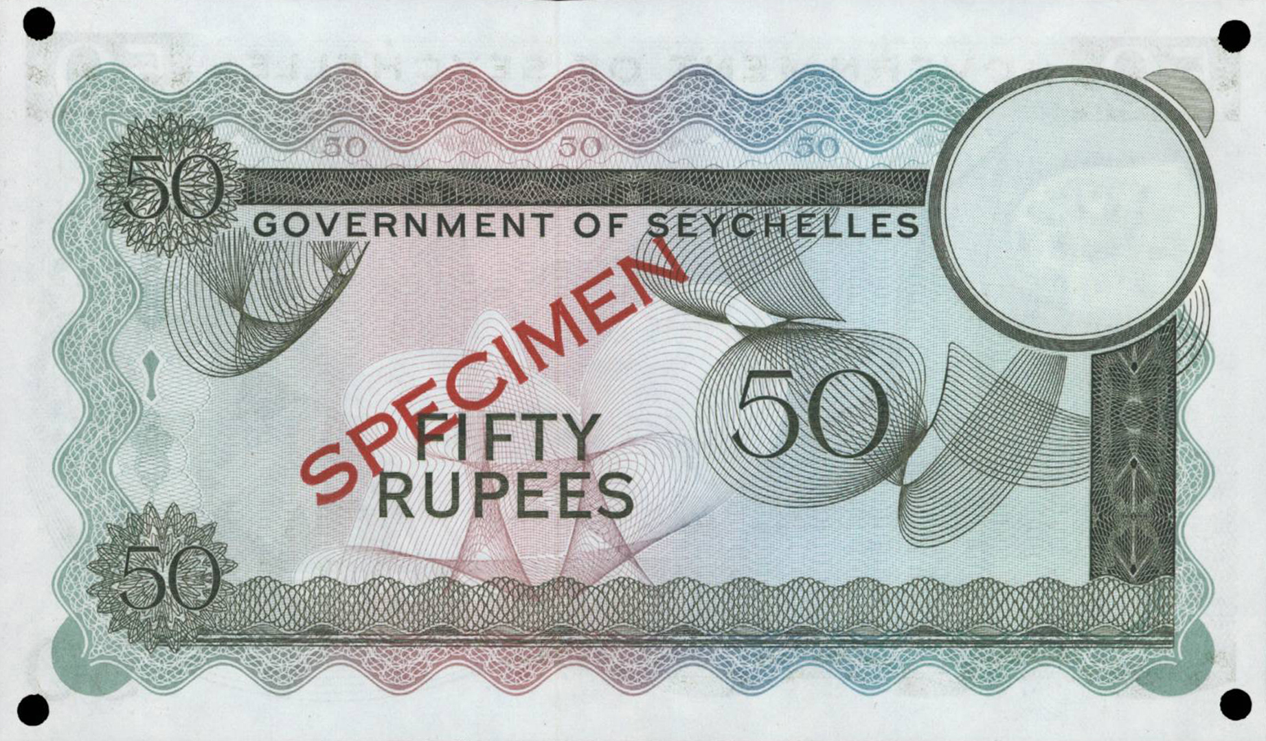  Diagonal red SPECIMEN ovpt front/back; all-zero s/n 