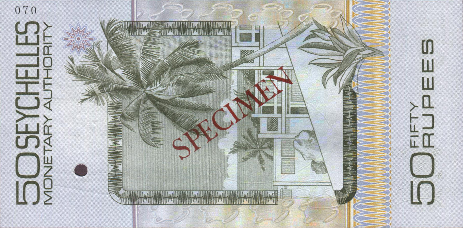  Diagonal red SPECIMEN ovpt front/back; horizontal black # ovpt upper left back; all-zero s/n 