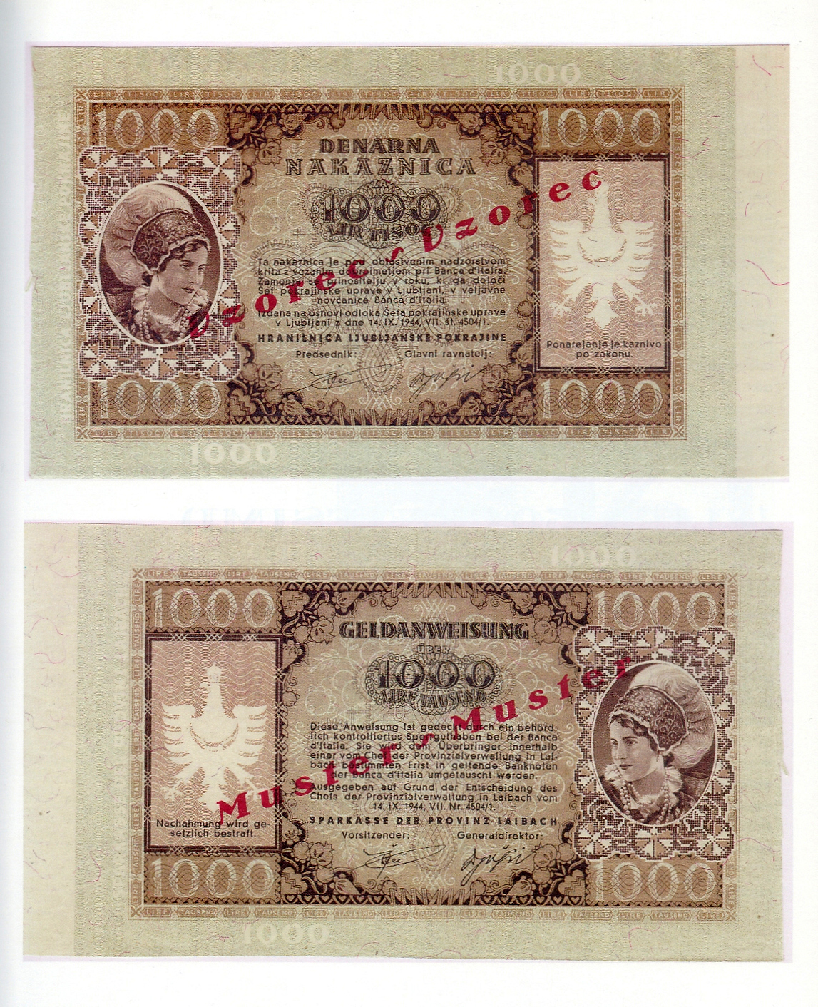  Diagonal red Vzorec - Vzorec ovpt front; diagonal red Muster - Muster ovpt back; no s/n 