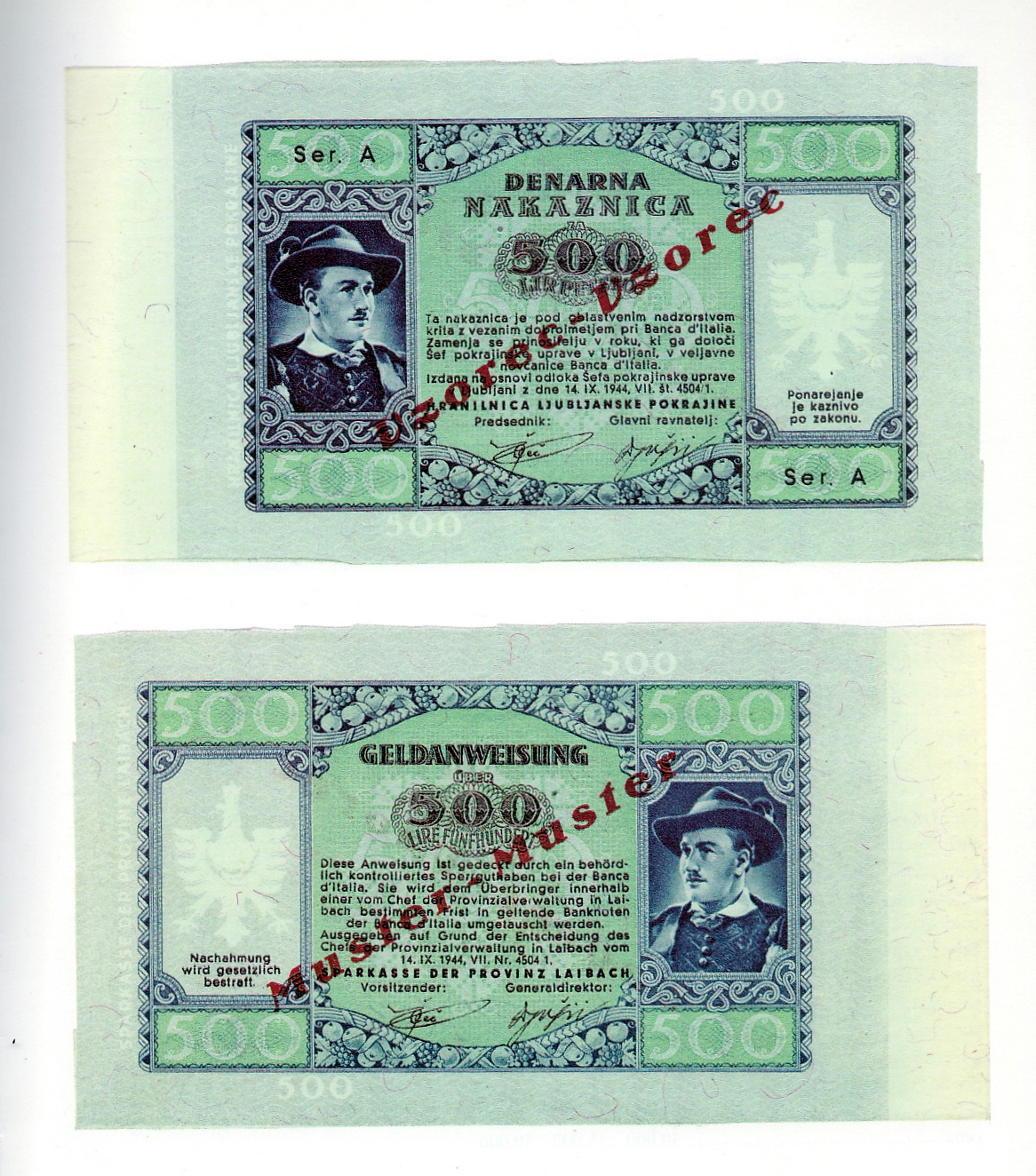  Diagonal red Vzorec - Vzorec ovpt front; diagonal red Muster - Muster ovpt back; no s/n 