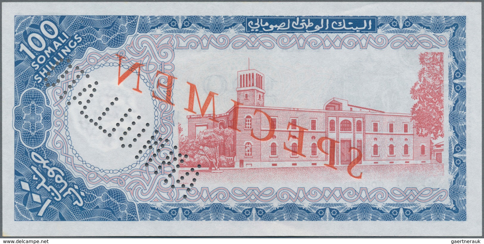  Diagonal red SPECIMEN ovpt front; diagonal red mirror image SPECIMEN ovpt back; diagonal ANNULLATO perf; all-zero s/n 