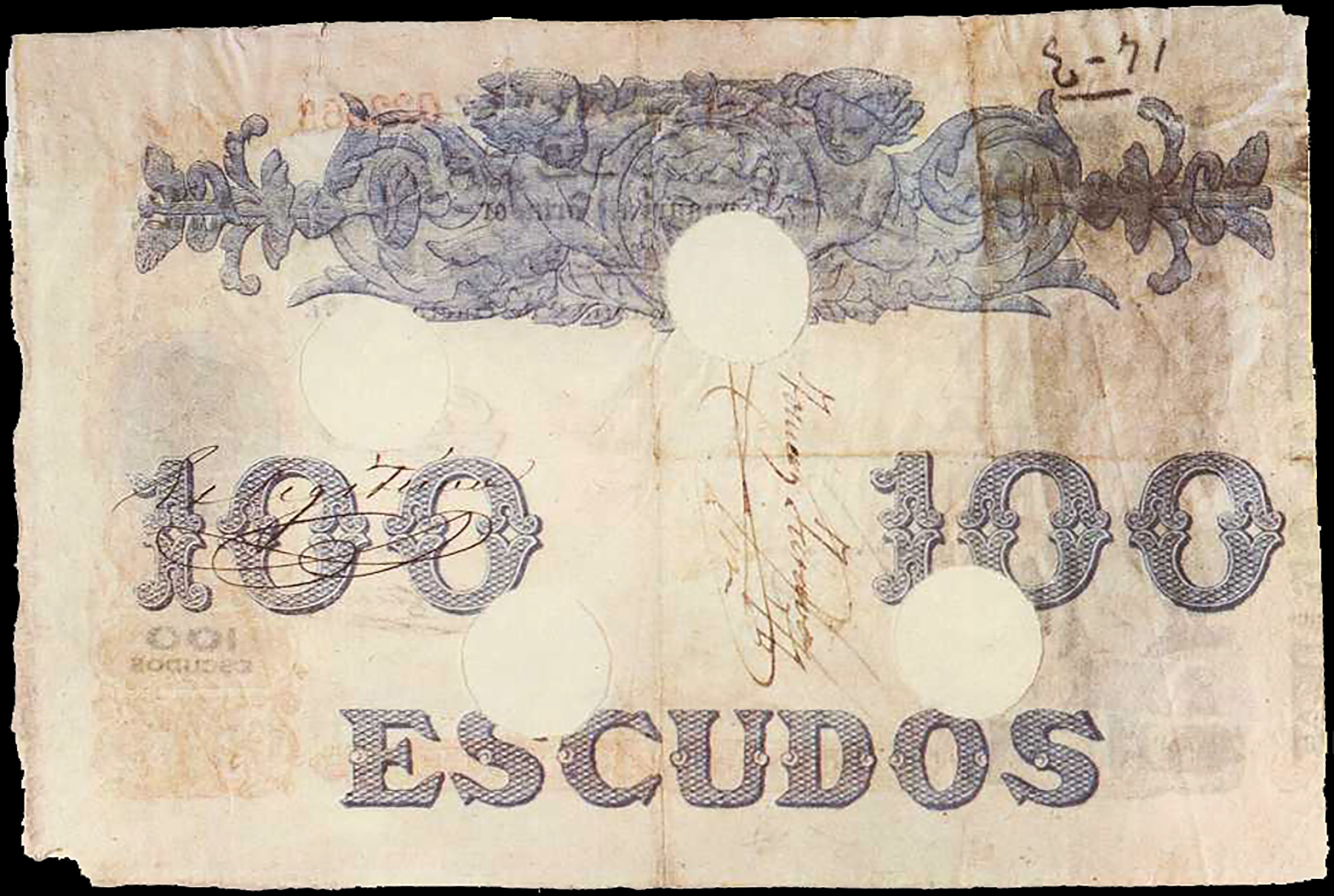  2 de Enero de 1871 Sig Cantero and handwritten 96,000 notes 