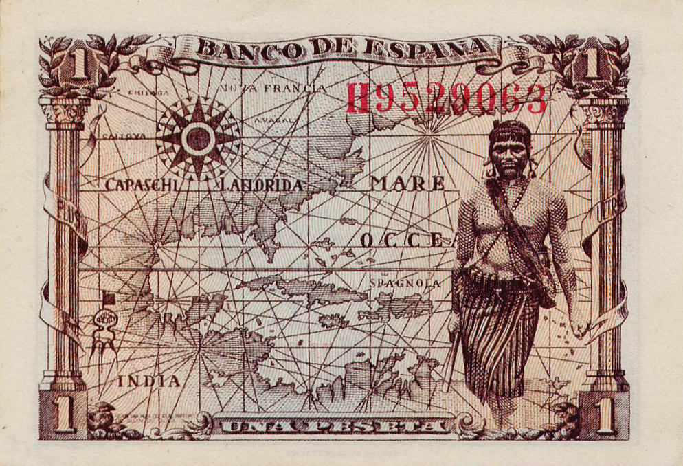  15 de Junio de 1945 Sig 32: Goicoechea/Martín/Villarroya Prefix none, A - M 134,048,000 notes Intro: 17 04 1946 