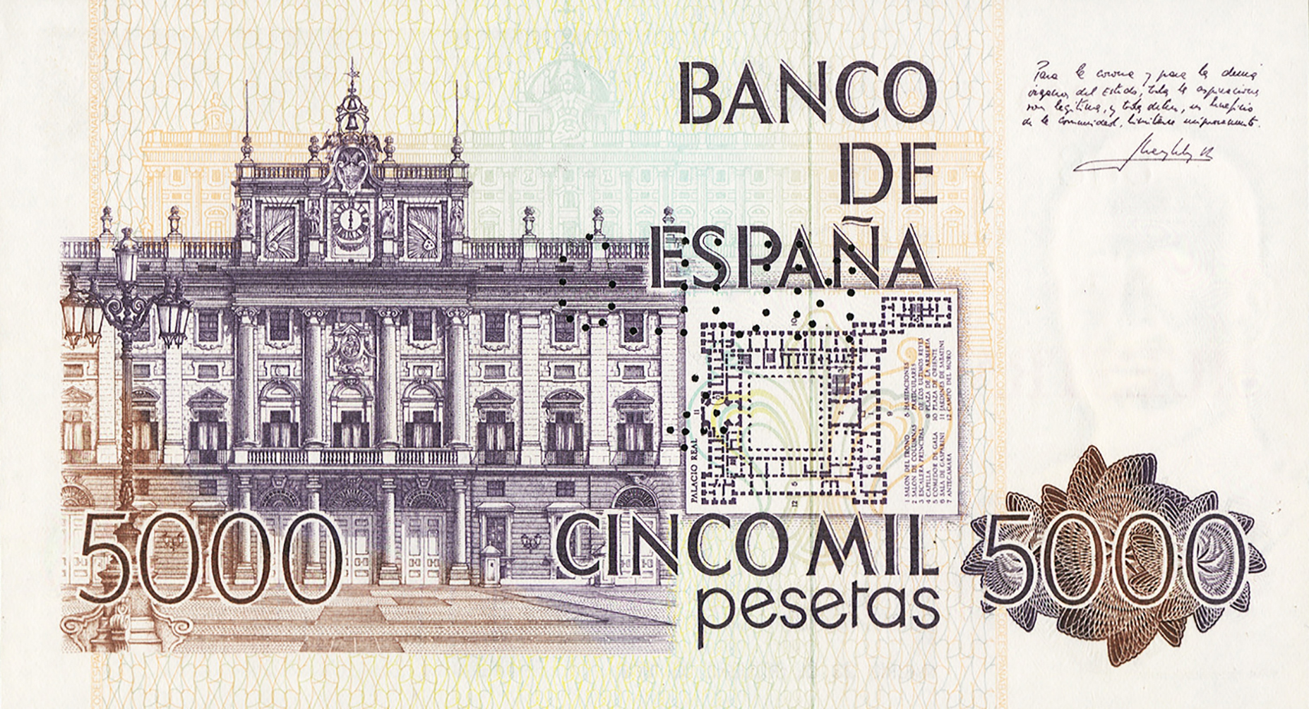  Horizontal red MUESTRA ovpt front; horizontal green # ovpt front; horizontal NULO / # perf; all-zero s/n 