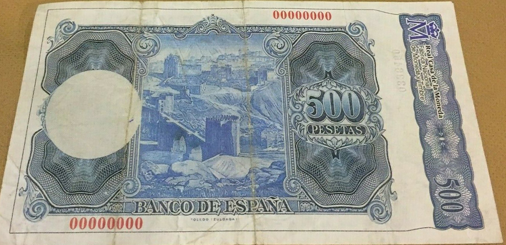  Diagonal red MUESTRA ovpt front; all-zero s/n 