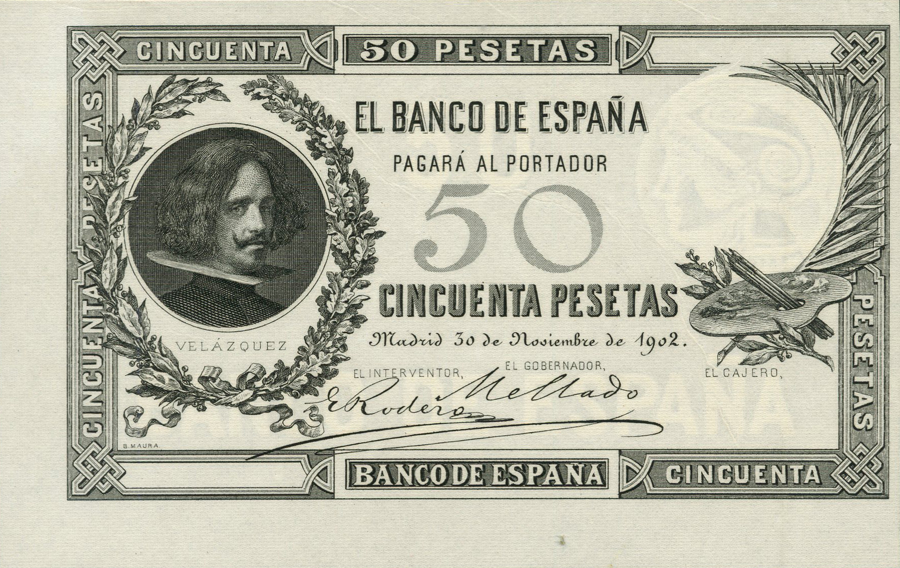  Monochrome (black) uniface front; no ovpt; no perf; no Cajero sig ; no s/n 