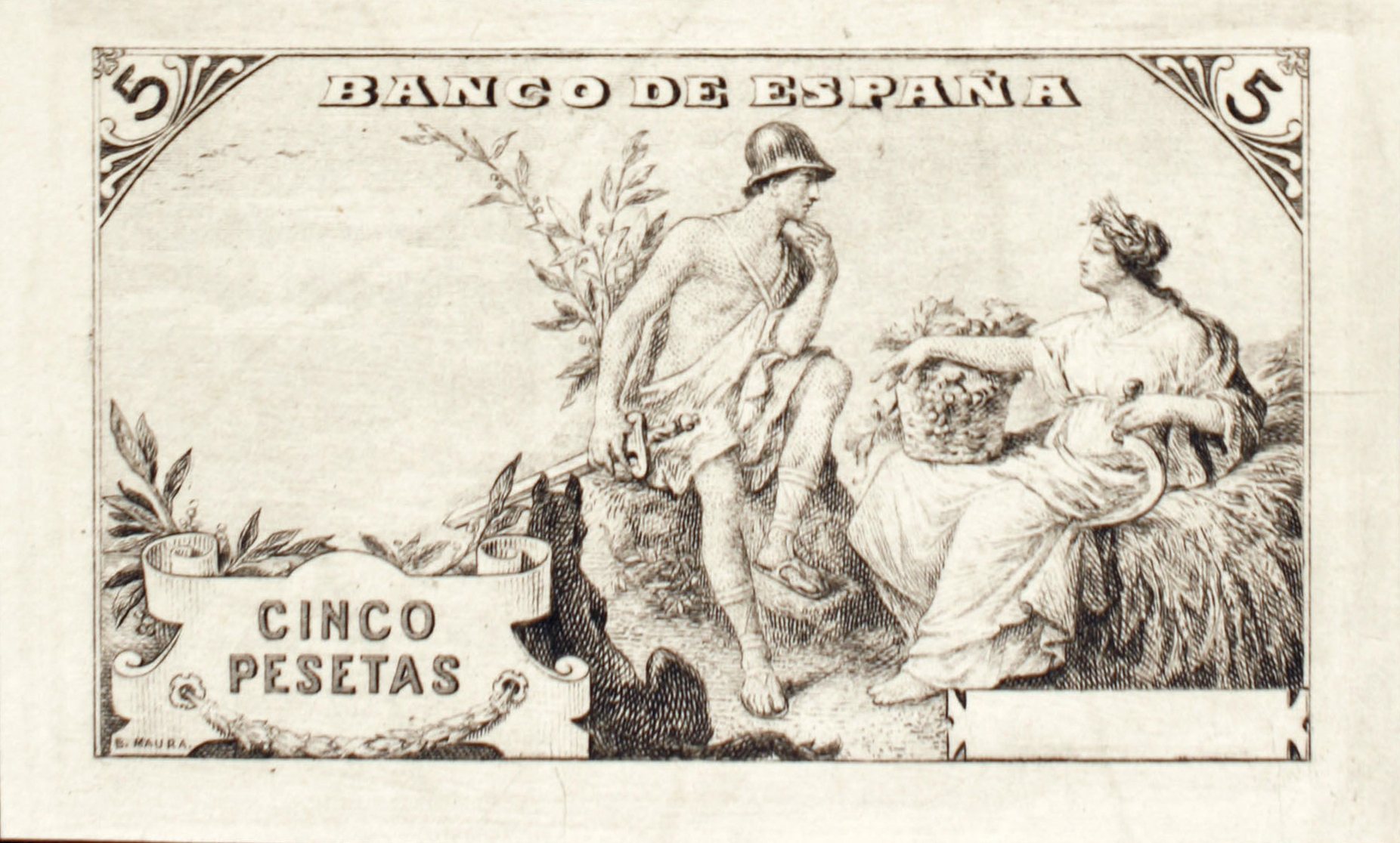  Separate monochrome (black) front/back; no ovpt; no perf; no s/n 