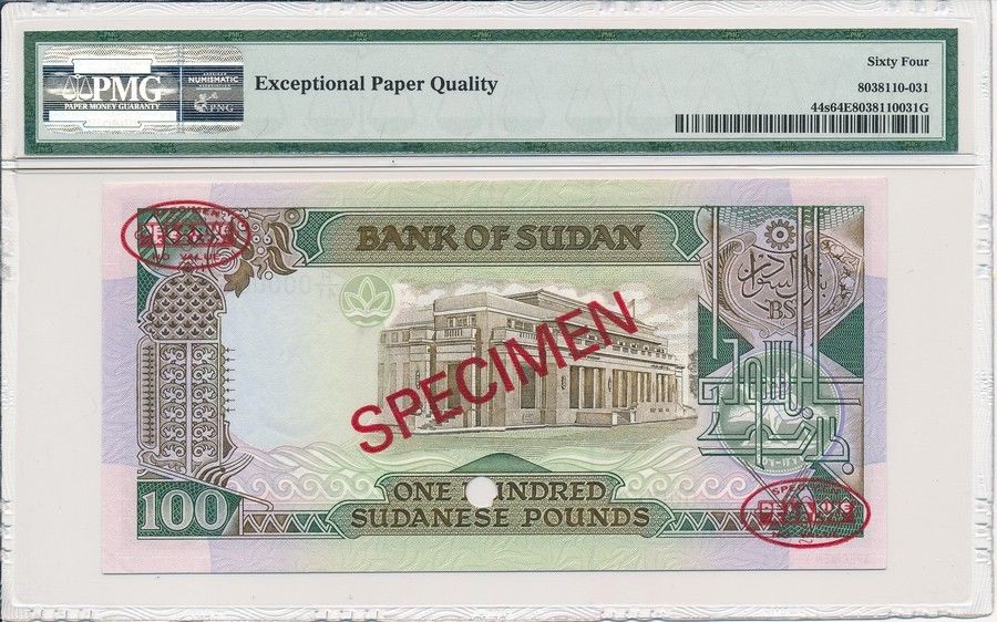  Diagonal red SPECIMEN and DLR oval ovpts front/back; horizontal red SPECIMEN No # ovpt lower left front; all-zero s/n 