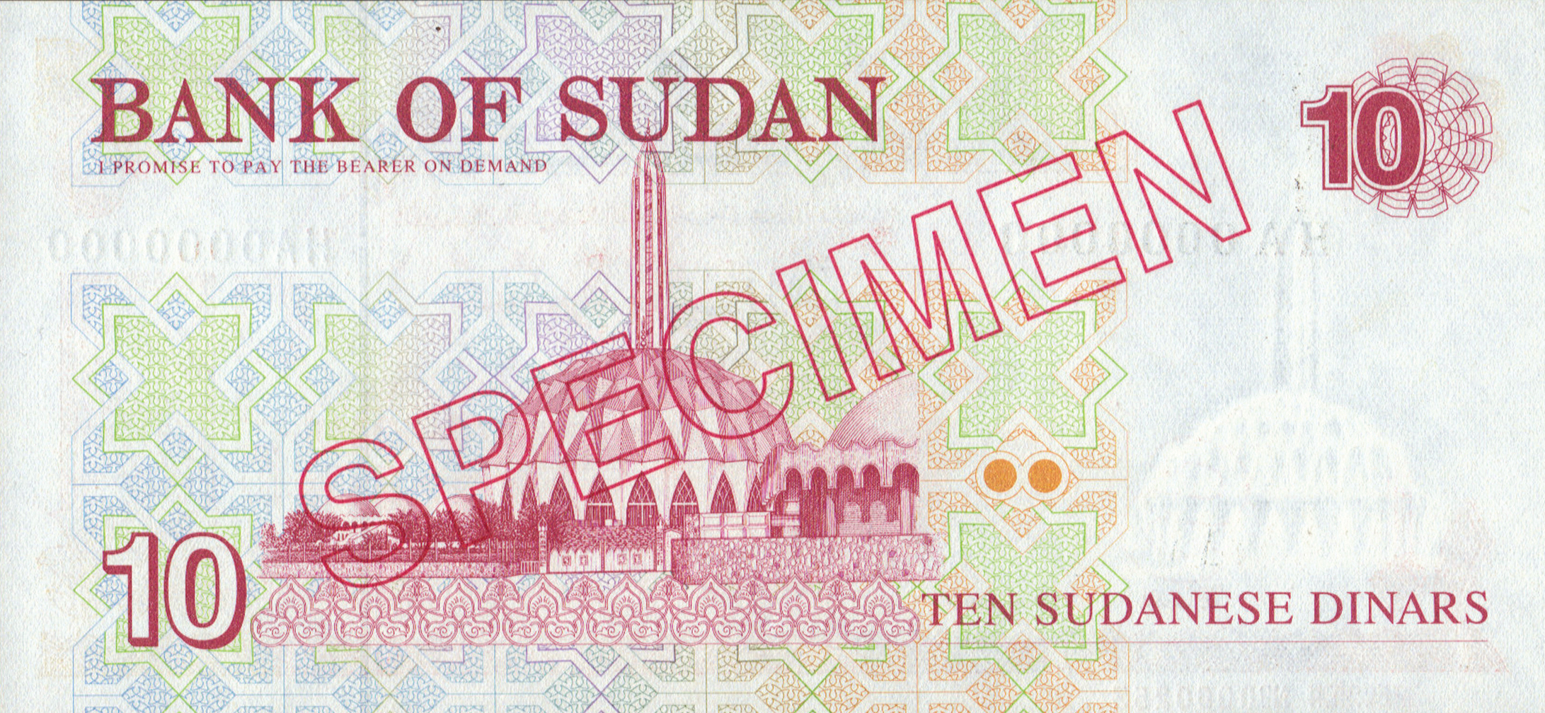  Diagonal red hollow SPECIMEN ovpt front/back; horizontal red SPECIMEN No # ovpt lower left front; all-zero s/n 