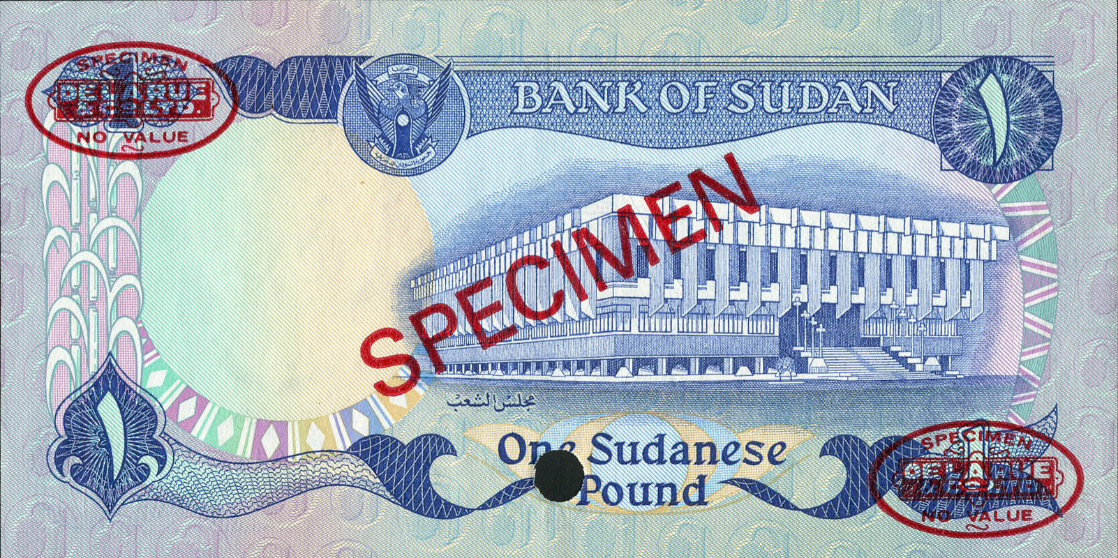  Diagonal red SPECIMEN and DLR oval ovpts front/back; horizontal red SPECIMEN No # ovpt lower left front; all-zero s/n 