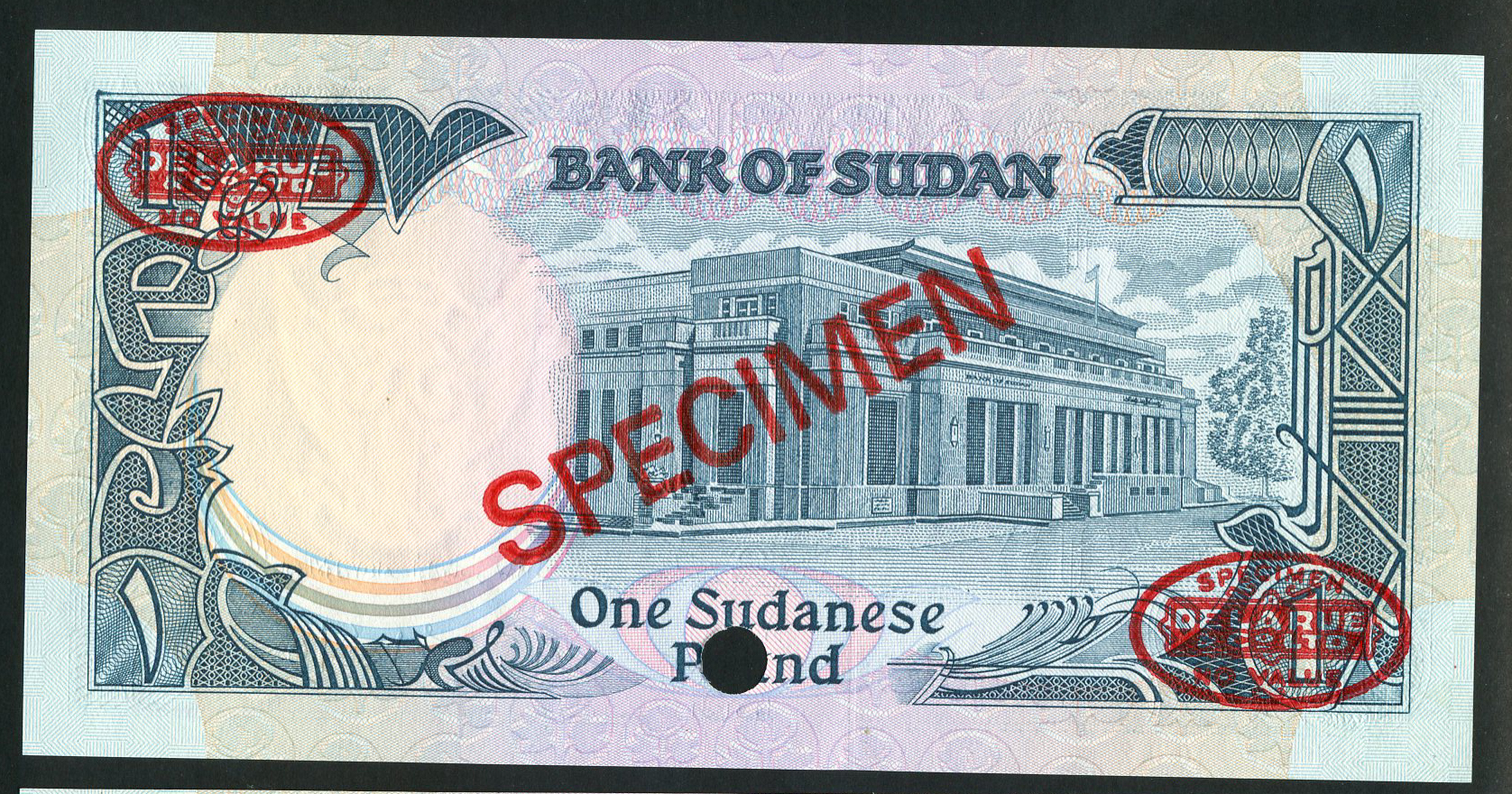  Diagonal red SPECIMEN and DLR oval ovpts front/back; horizontal red SPECIMEN No # ovpt lower left front; all-zero s/n 