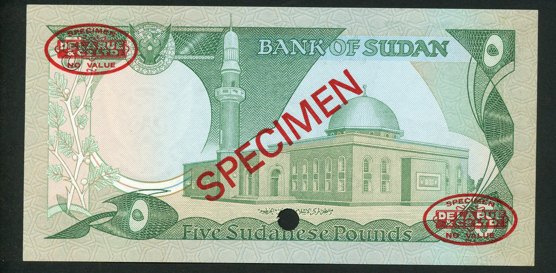  Diagonal red SPECIMEN and DLR oval ovpts front/back; horizontal red SPECIMEN No # ovpt lower left front; all-zero s/n 