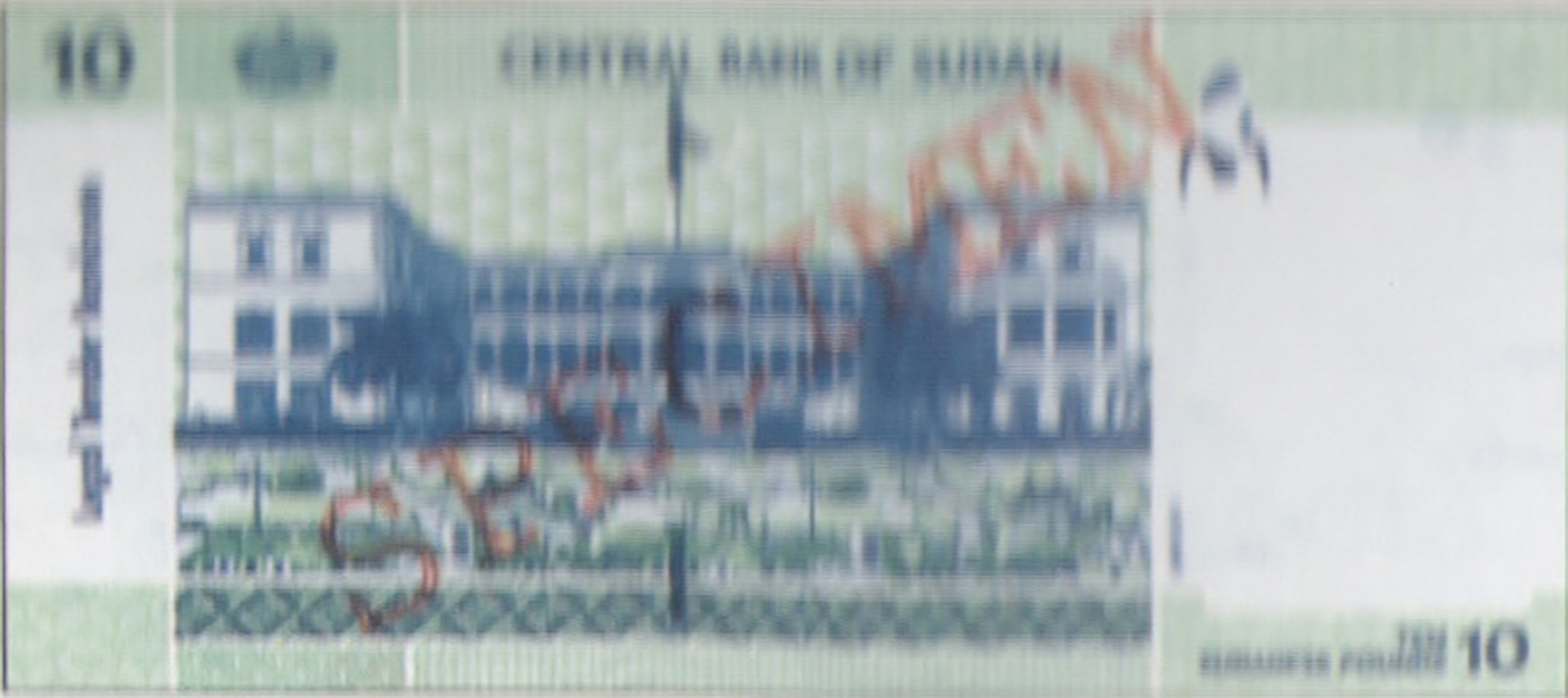  Diagonal red hollow SPECIMEN ovpt front/back; horizontal red SPECIMEN No # ovpt lower left front; all-zero s/n 