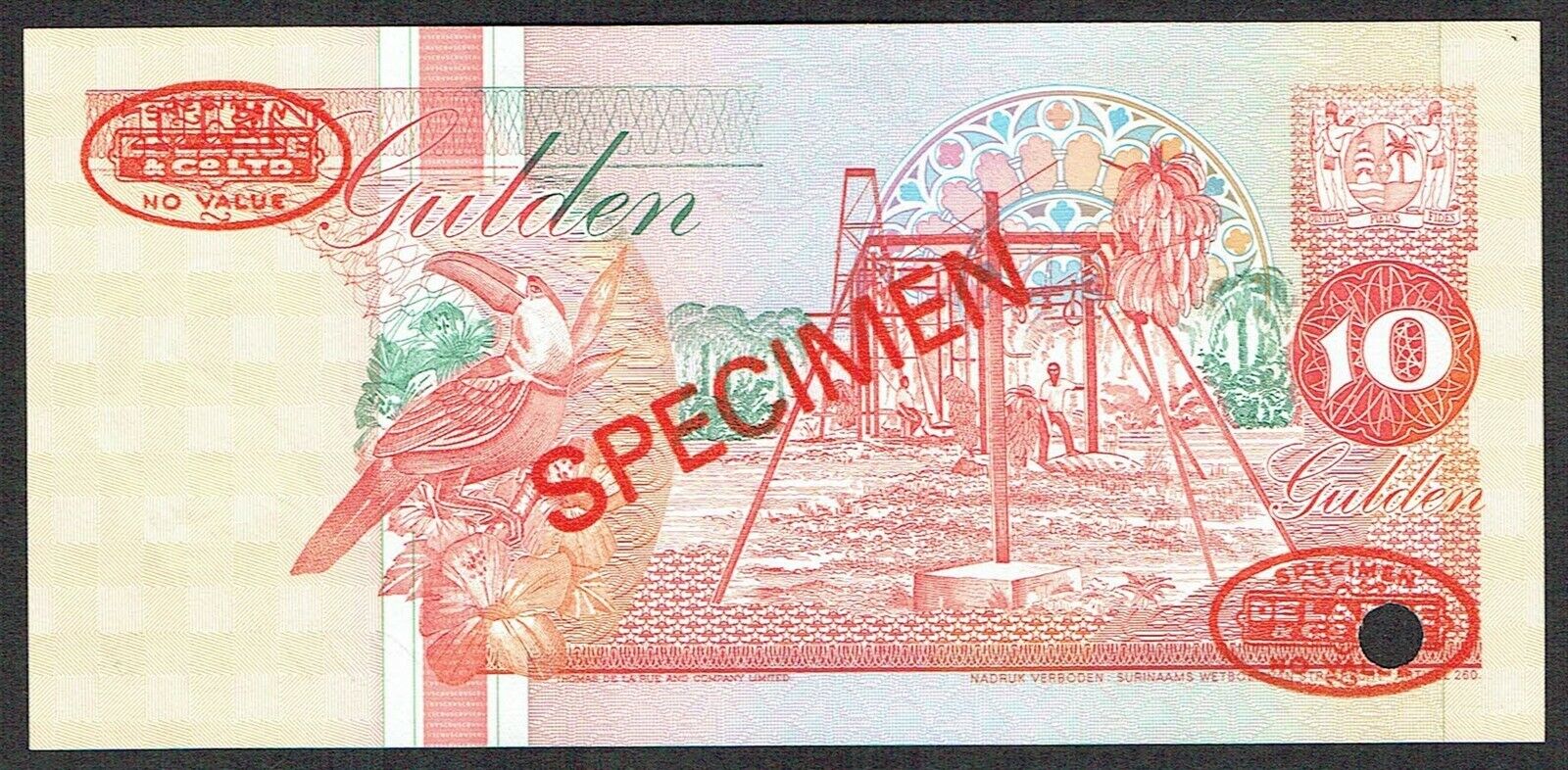  Diagonal red SPECIMEN and DLR oval ovpts; horizontal red SPECIMEN No # ovpt at lower left; all-zero s/n 