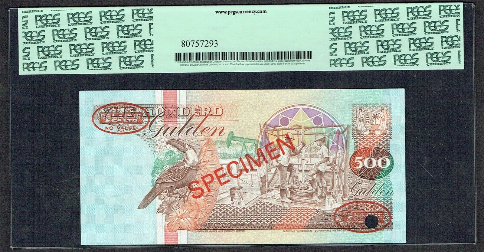  Diagonal red SPECIMEN and DLR oval ovpts; horizontal red SPECIMEN No # ovpt at lower left; all-zero s/n 