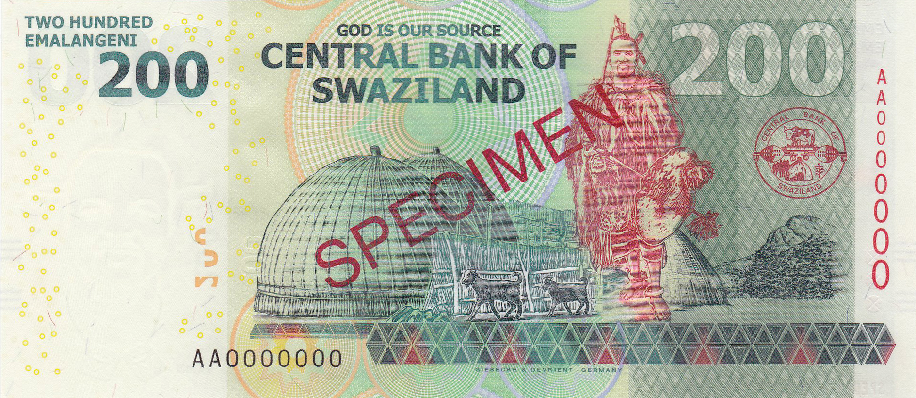  Diagonal red SPECIMEN ovpt front/back; horizontal red SPECIMEN N­O # ovpt lower left front; all-zero s/n 