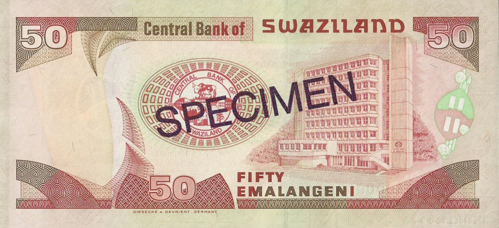  Diagonal purple SPECIMEN ovpt front/back; horizontal purple SPECIMEN N­O # ovpt lower left front; all-zero s/n 