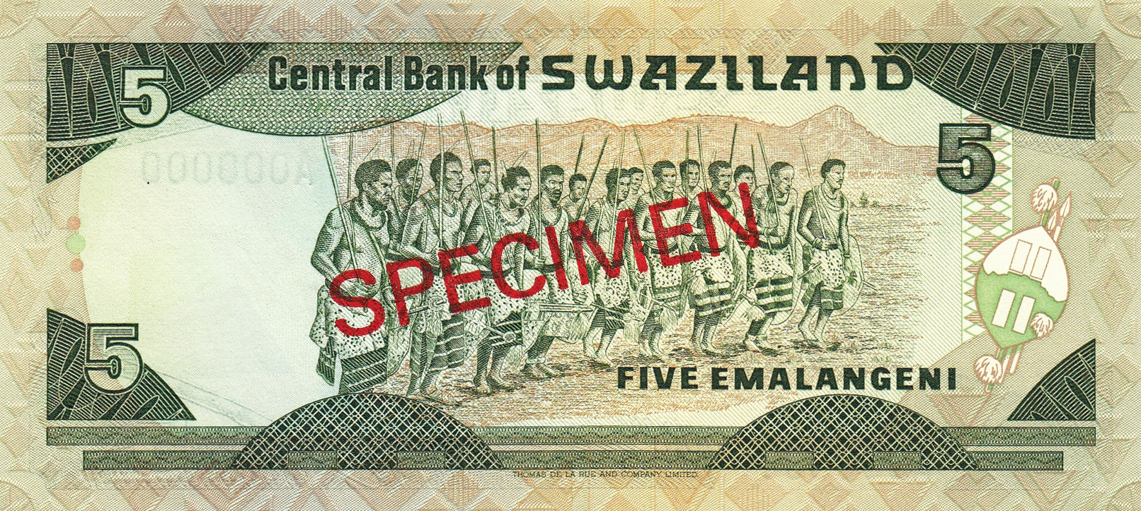  Diagonal red SPECIMEN ovpt front/back; all-zero s/n 