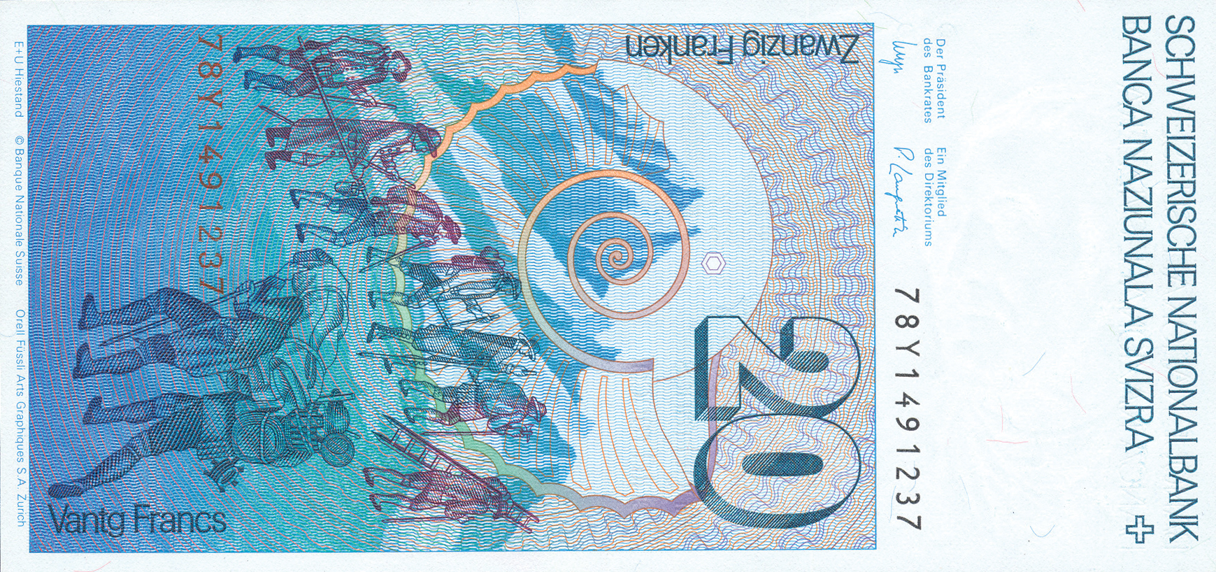  (19)78 Sig 52, 53, 54 Intro: 04 04 1979 Underprint stops at top of 20 front 