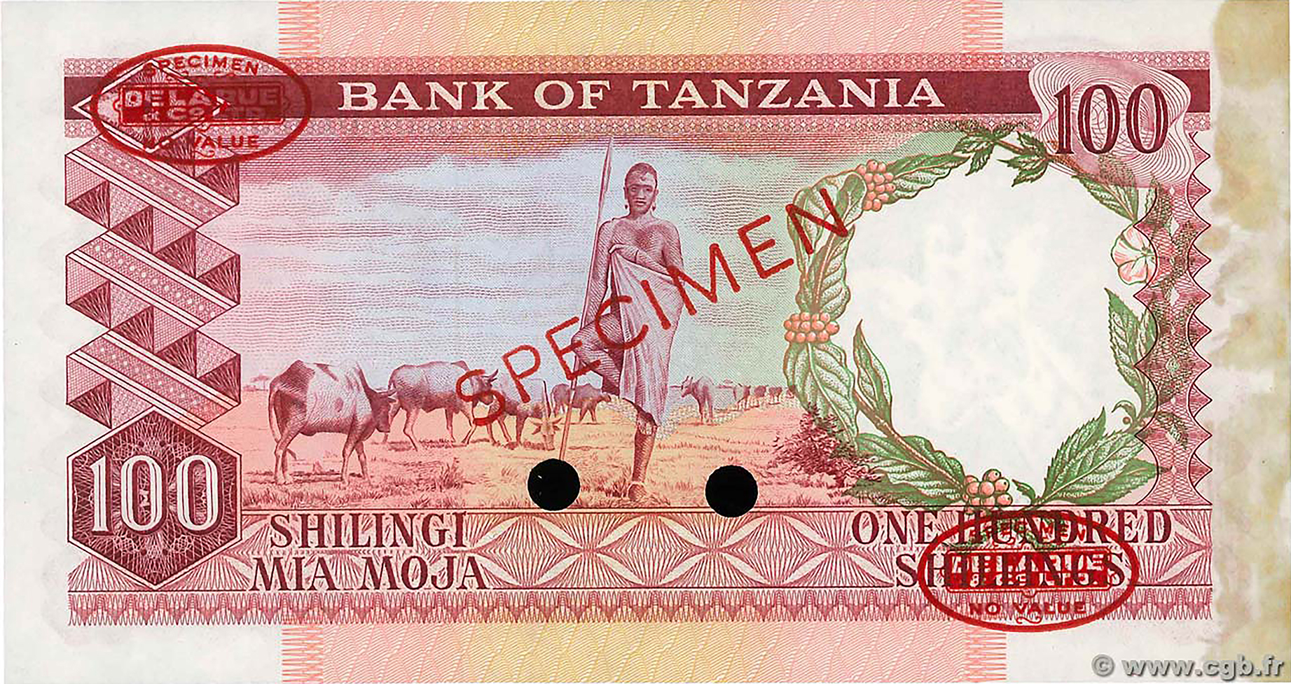  Diagonal red SPECIMEN and DLR oval ovpts; horizontal red SPECIMEN NO # ovpt lower left front; all-zero s/n 