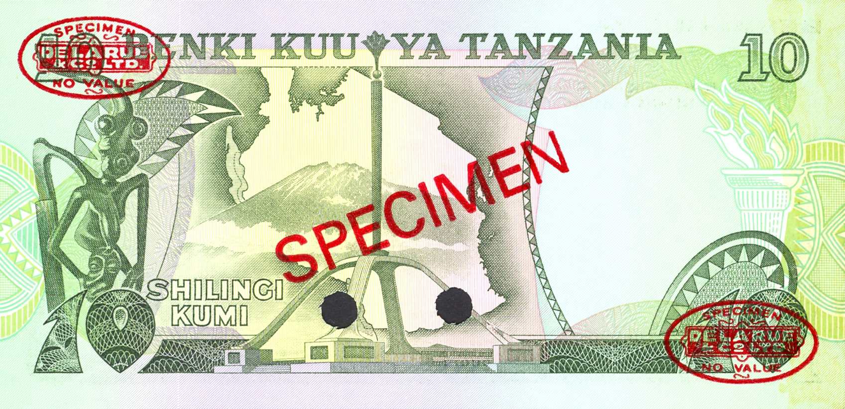  Diagonal red SPECIMEN and DLR oval ovpts; horizontal red SPECIMEN NO # ovpt lower left front; all-zero s/n 